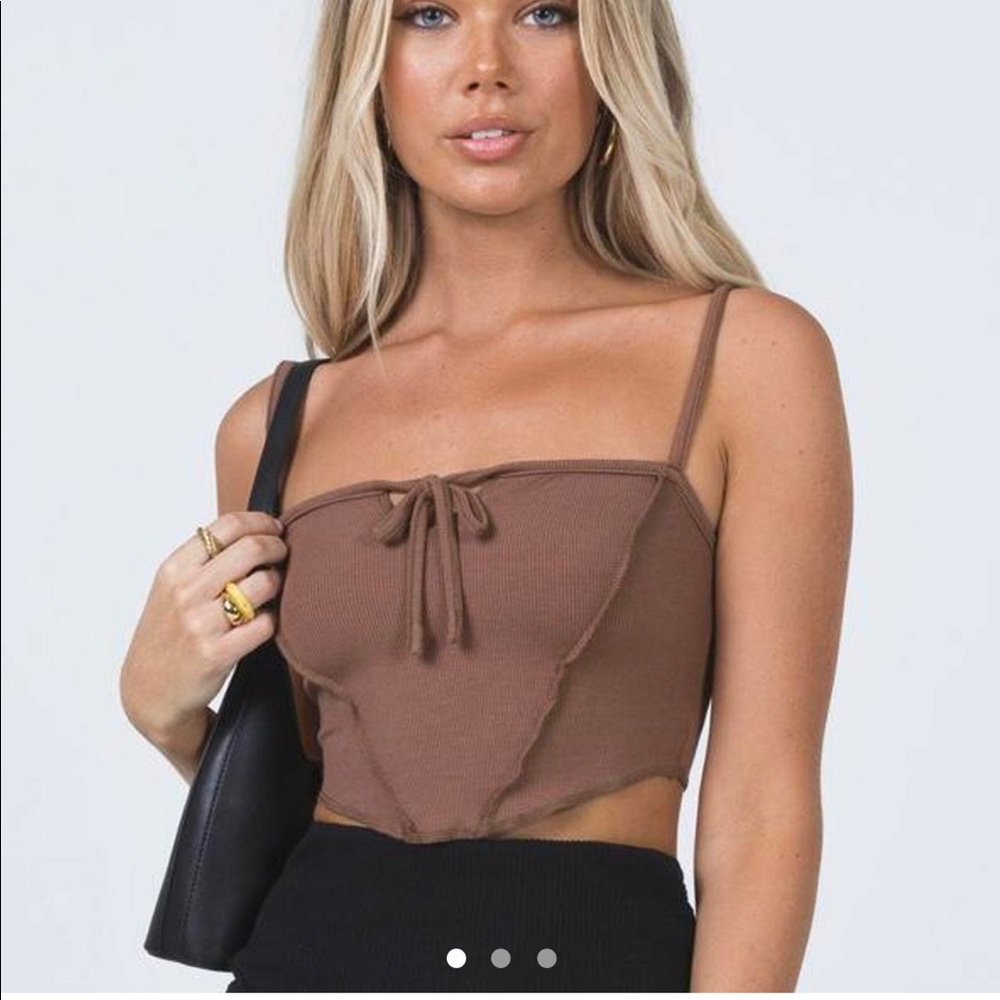Princess Polly brown Miriam crop top